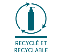 Flacon à pompe recyclé et recyclable